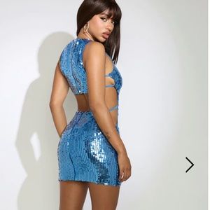 RUNAWAY Sonya Mini Dress in Navy NWT